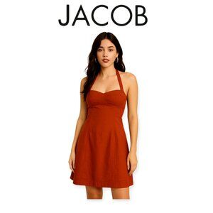 Jacob Y2K Terracotta Sleeveless Sweetheart Dress Size 1/2 Vintage Chic EUC